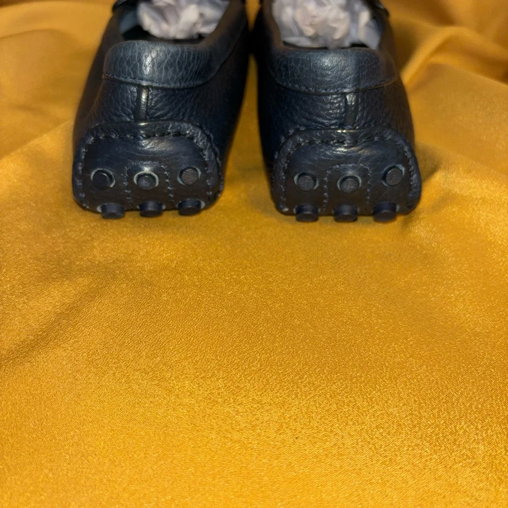Tory Burch Navy Loafers with Gold Accent